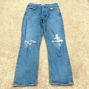 Agolde Blue Straight Leg Jeans